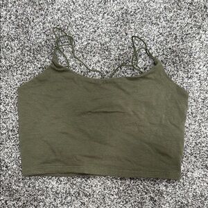 Active USA Cropped Green Tank Top ~ Women's Size Small